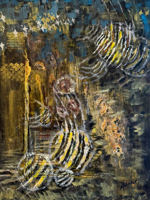 Herd of Zebras in Sandstorm - Bunter Fine Art