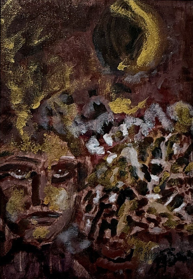 Lady with Giraffe - Bunter Fine Art