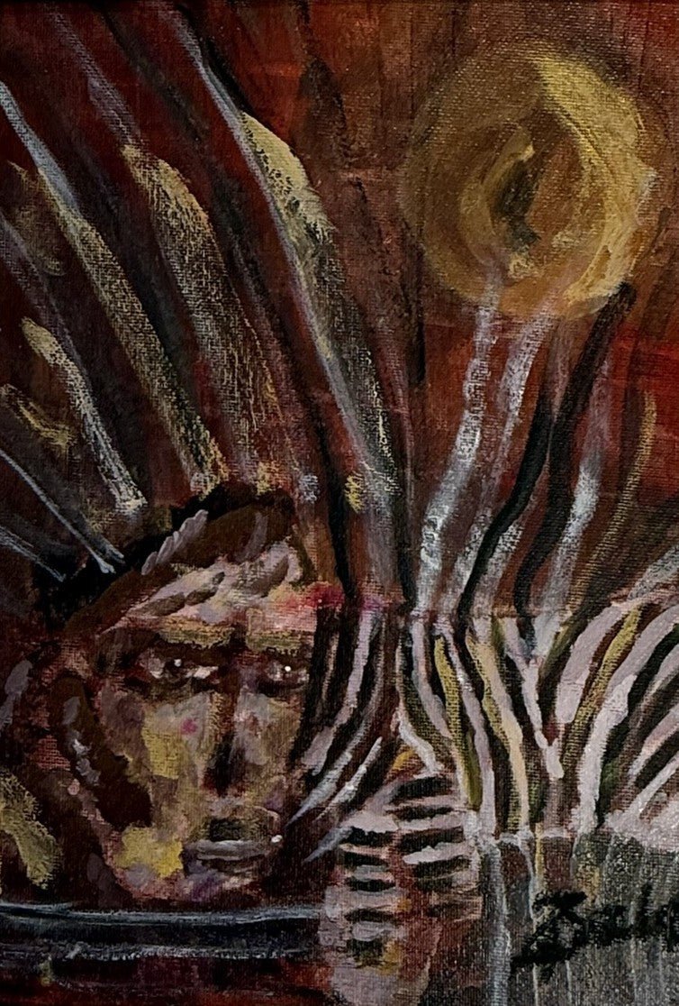 Lady with Zebra - Bunter Fine Art