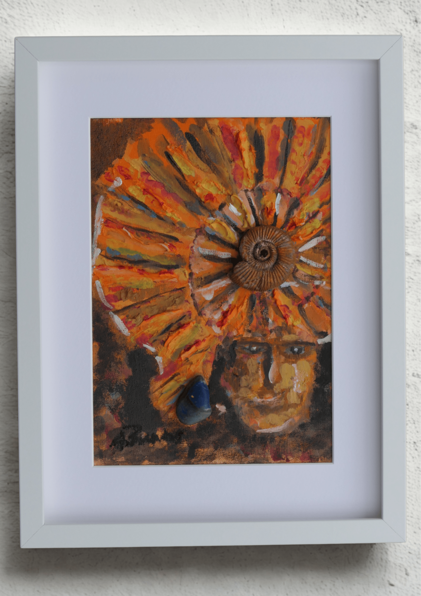 Queen with Ammonite Crown in orange - Bunter Fine Art