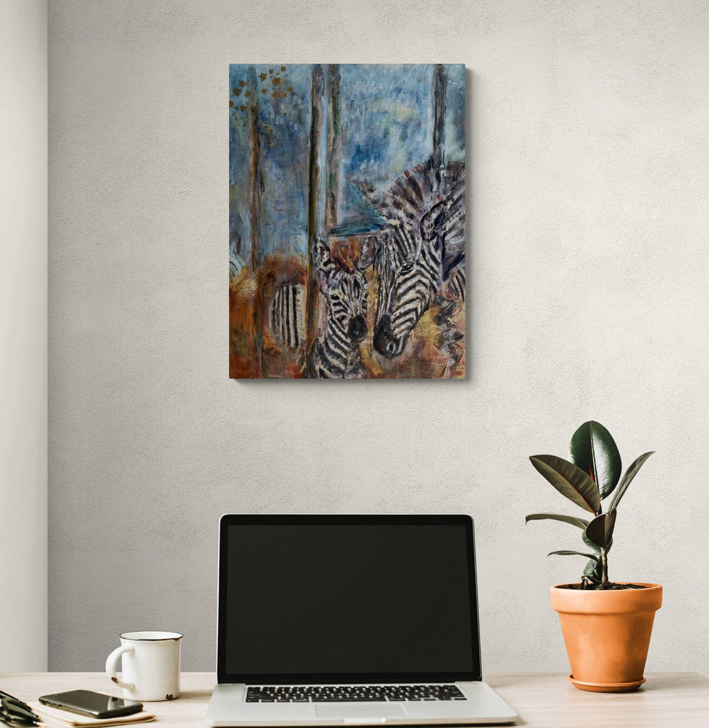 Zebra Mom and Kiddy - Bunter Fine Art