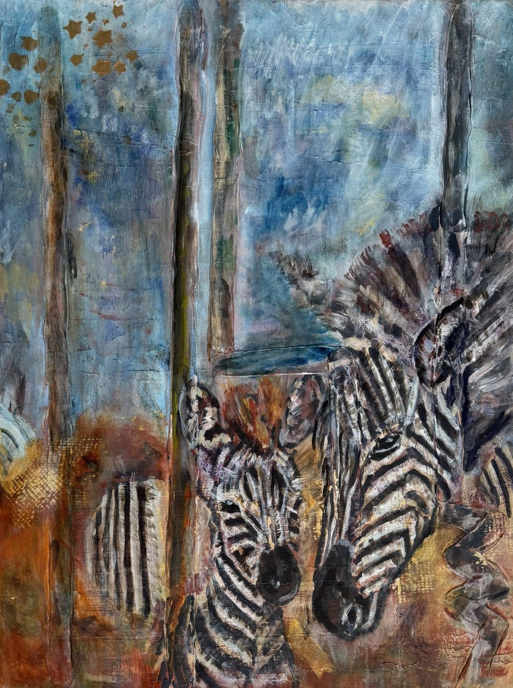 Zebra Mom and Kiddy - Bunter Fine Art